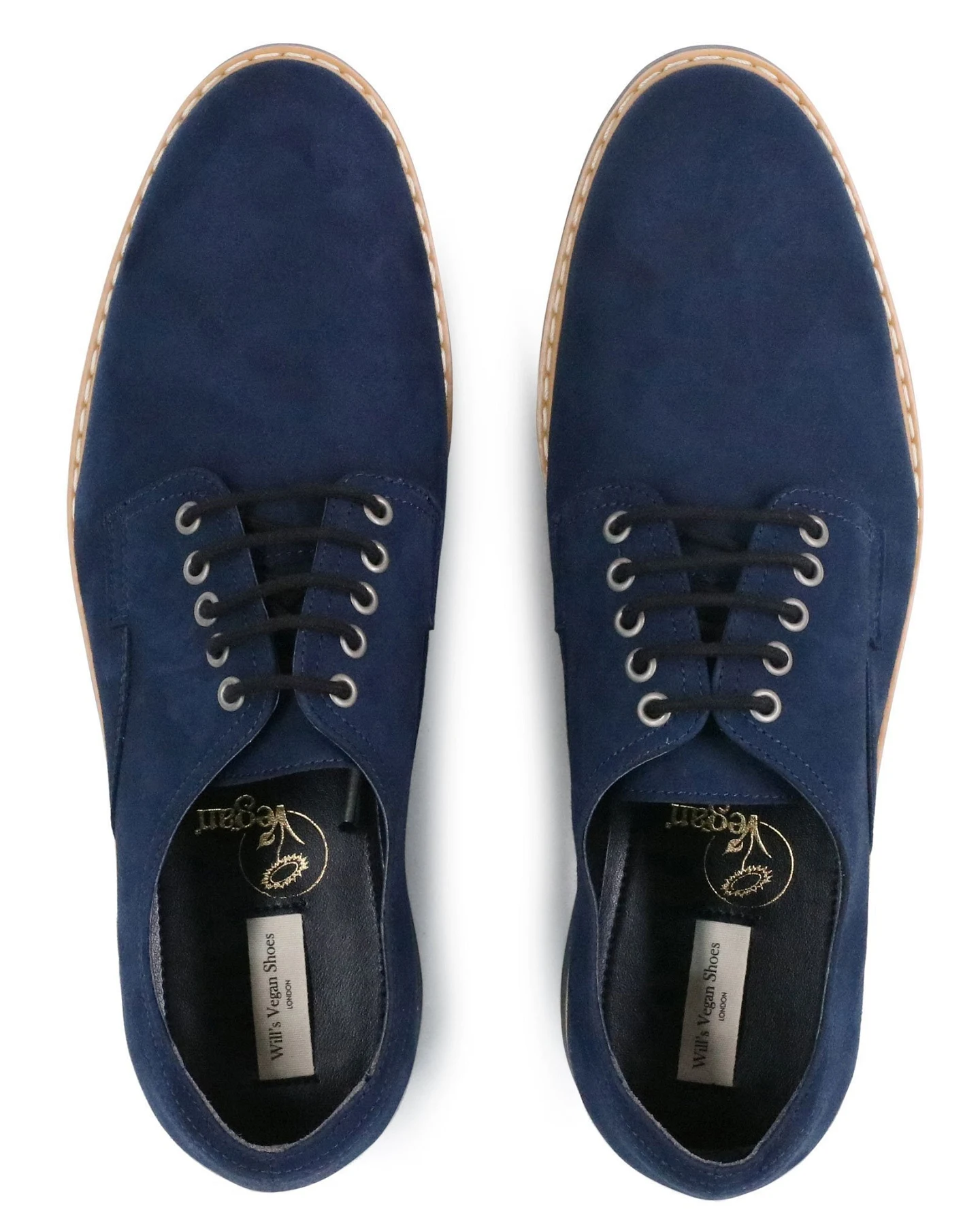 Will's Vegan Store Herren vegan Signature Derbys Dunkelblau – Ansicht 2