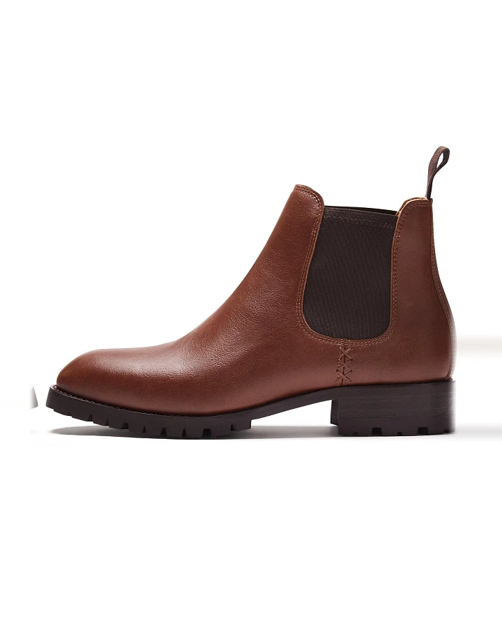 Will's Vegan Store Herren vegan Herren Chelsea Boots Isolierte Wasserdichte Kastanie