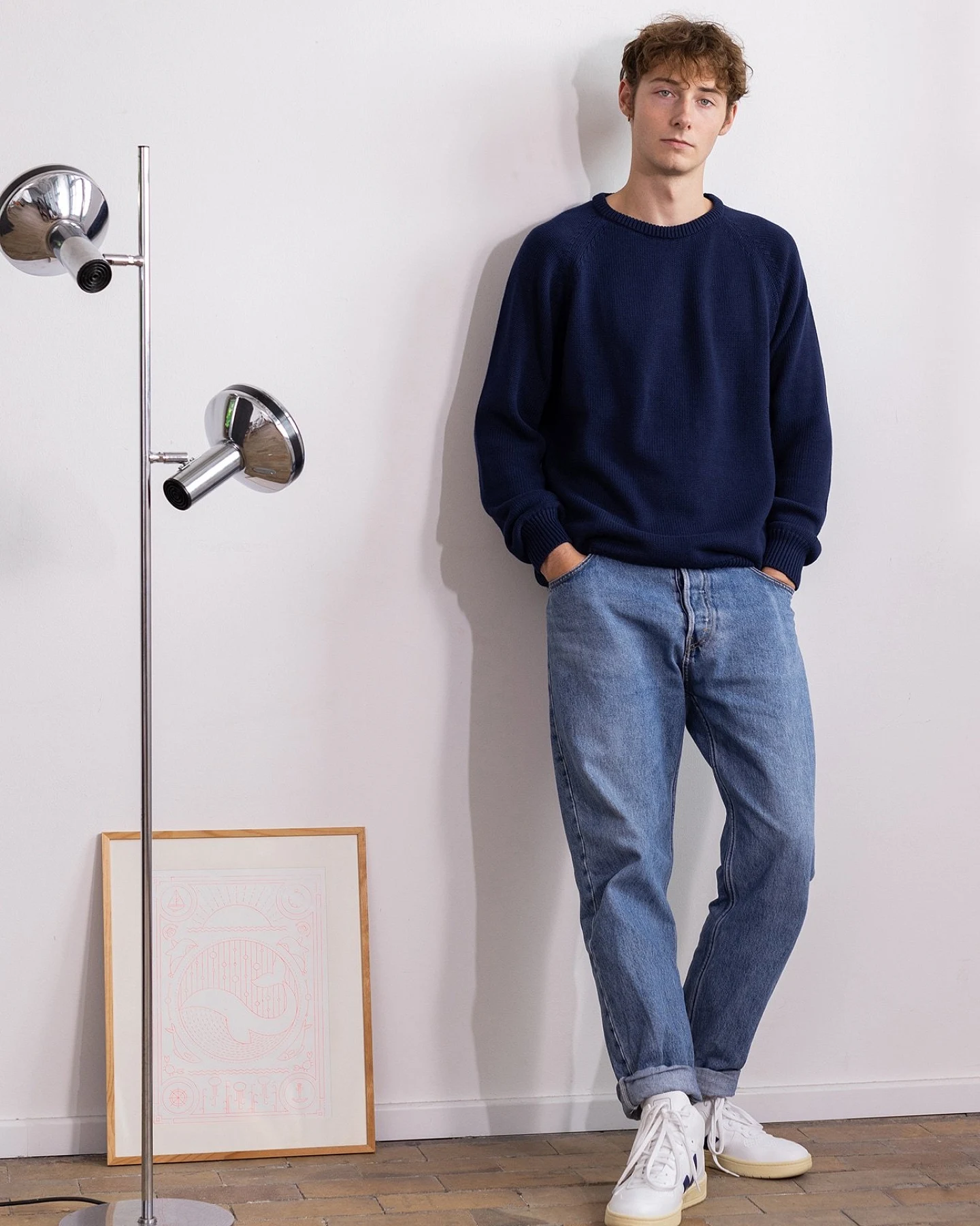 Hafendieb Herren vegan Strickpullover Smutje Navy – Ansicht 2