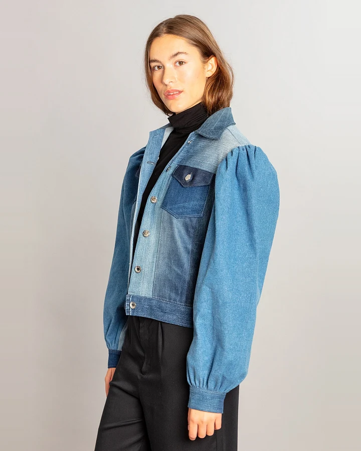 MAHLA Damen vegan Jeansjacke Dagny Gewaschen Blau