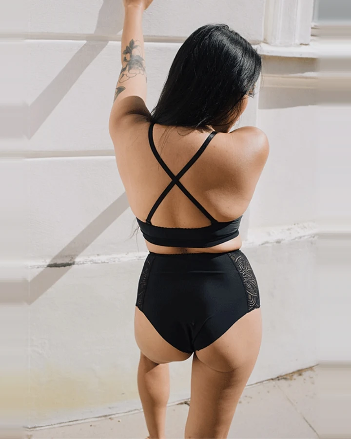 Anekdot Damen vegan Höschen High Rise Earth Schwarz