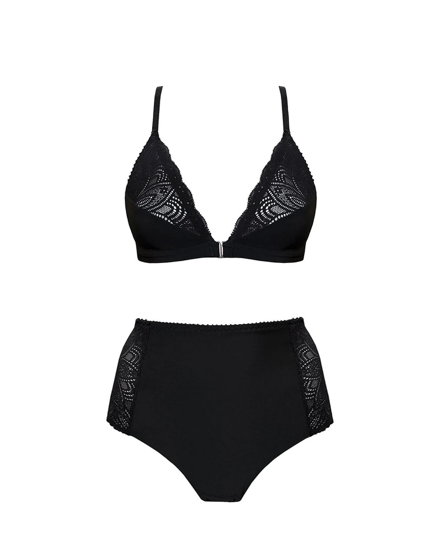 Anekdot Damen vegan Set Earth Schwarz High Rise Slip & Bralette T2 – Ansicht 2