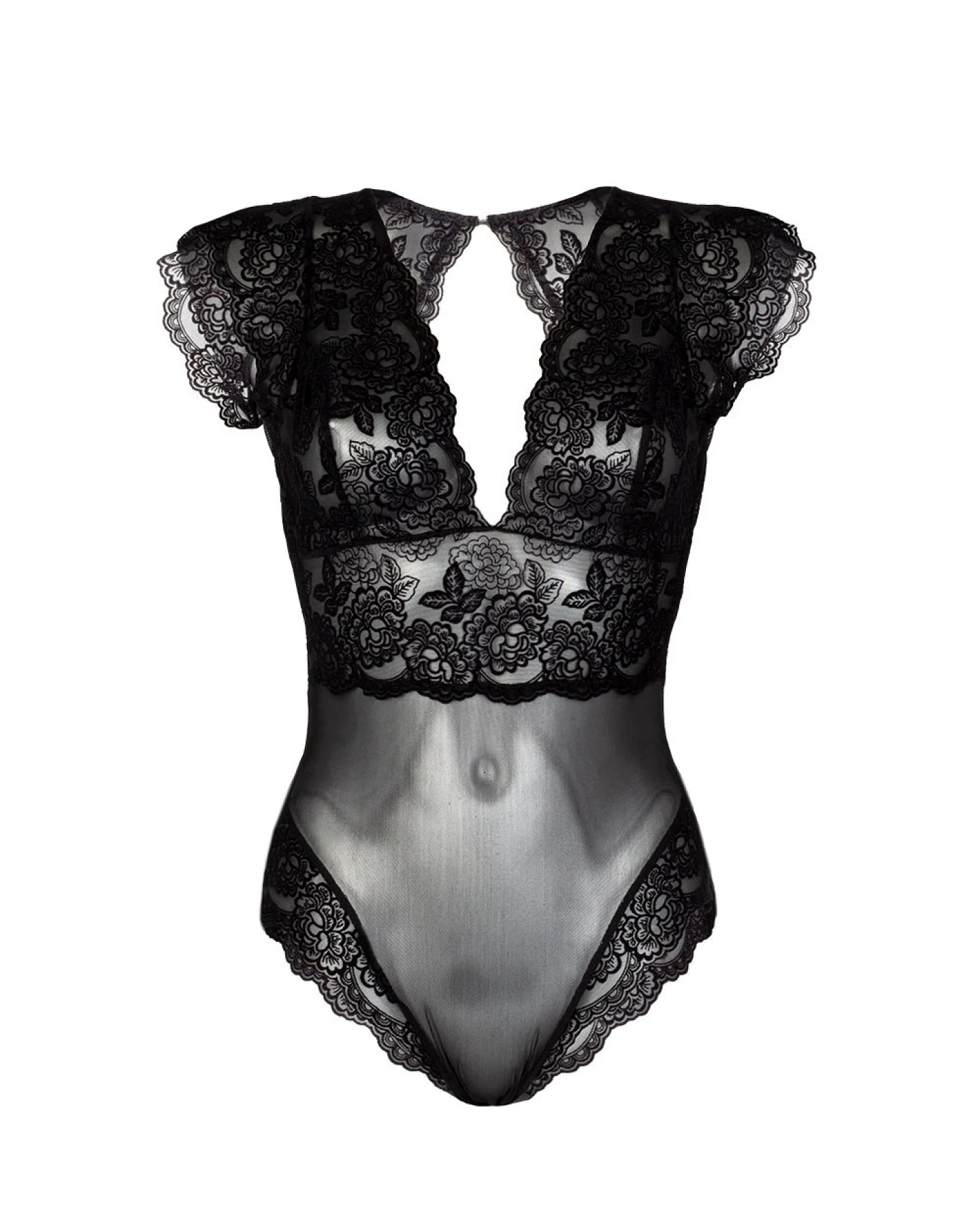 Anekdot Damen vegan Body Amara Schwarzer Samt – Ansicht 2