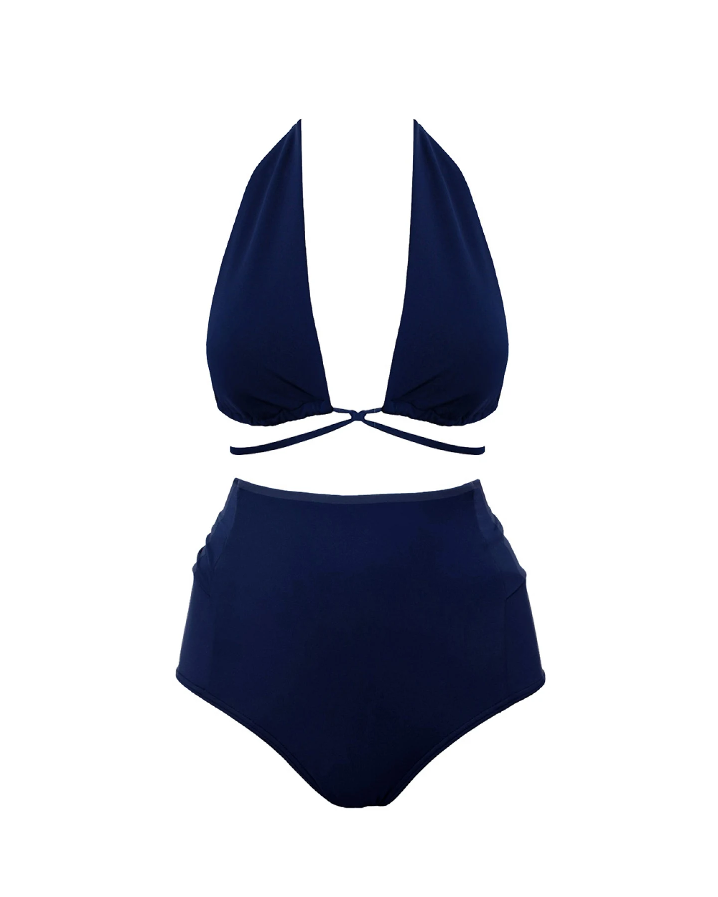 Anekdot Damen vegan Bikini Vielseitig + Schleife Marineblau – Ansicht 2