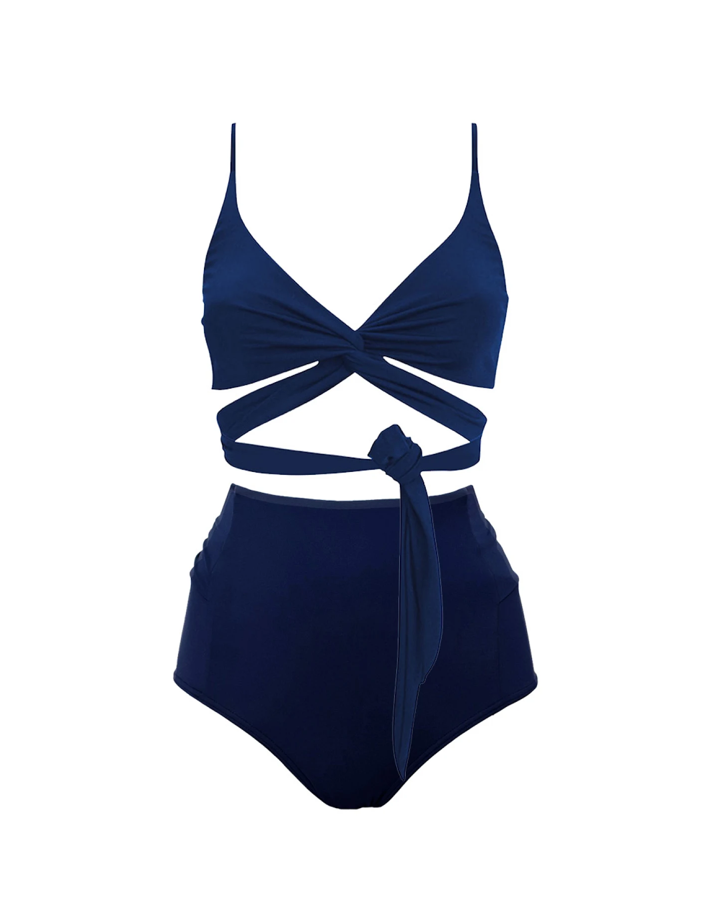 Anekdot Damen vegan Bikini Lin + Schleife Marineblau – Ansicht 2
