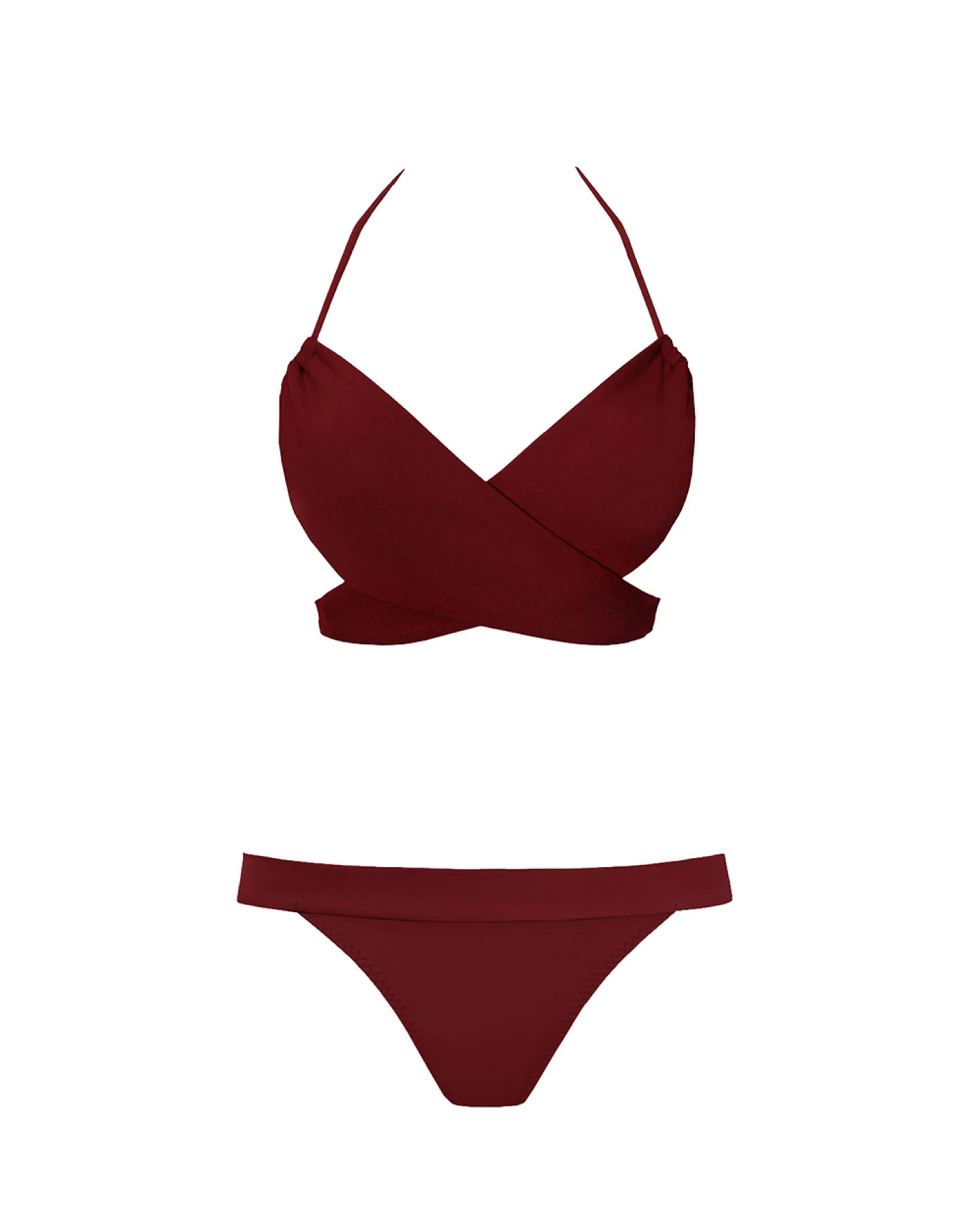 Anekdot Damen vegan Bikini Versatile + Cheeky Merlot – Ansicht 2