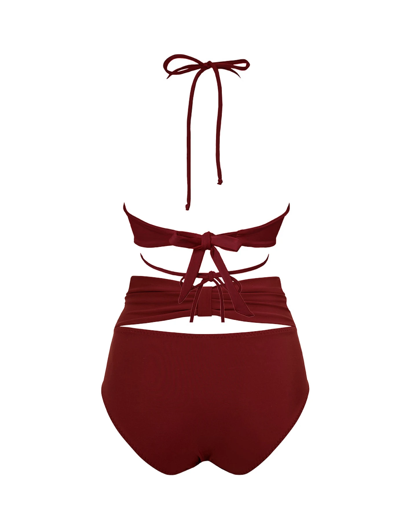 Anekdot Damen vegan Bikini Versatile + Bow Back Merlot – Ansicht 2