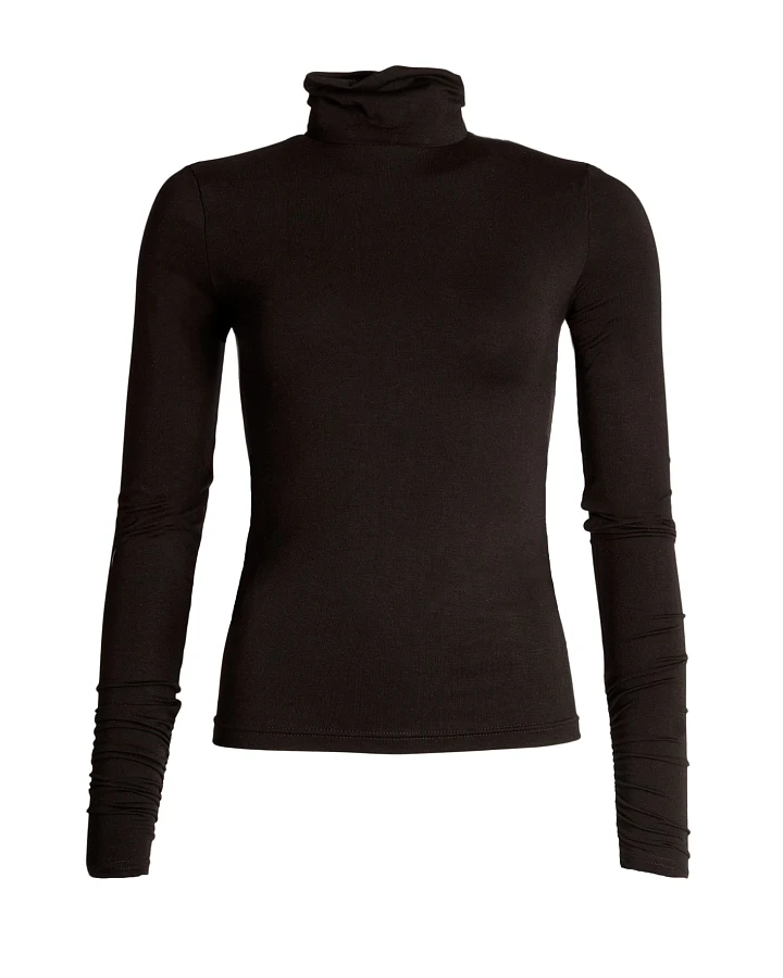 MAHLA Damen vegan Rollkragenhemd Mila Schwarz