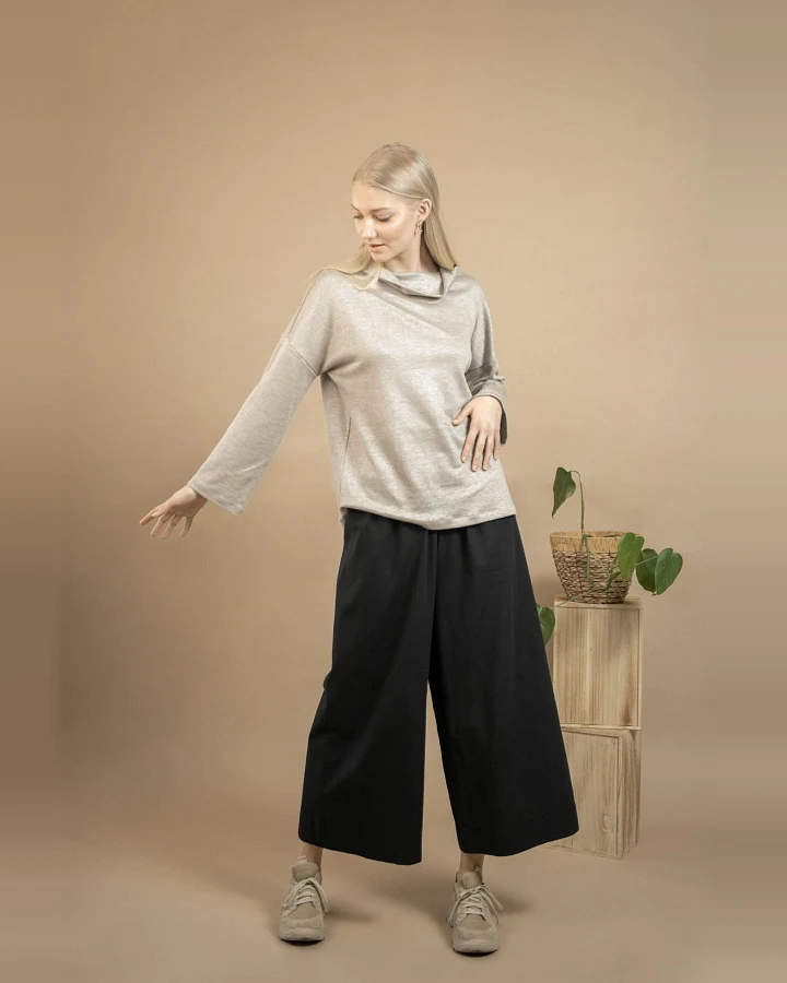 TAWAST Damen vegan Pullover Peaceful Being Sand