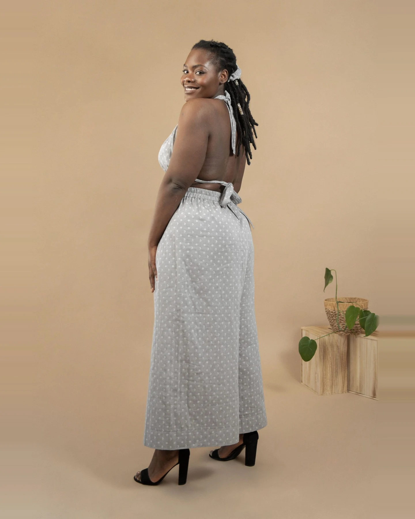 TAWAST Damen vegan Culotte Dankbarkeit Lunisolar Grau – Ansicht 2