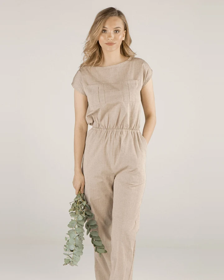 TAWAST Damen vegan Overall Mindful Warrior Haselnuss