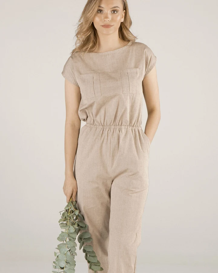 TAWAST Damen vegan Overall Mindful Warrior Haselnuss