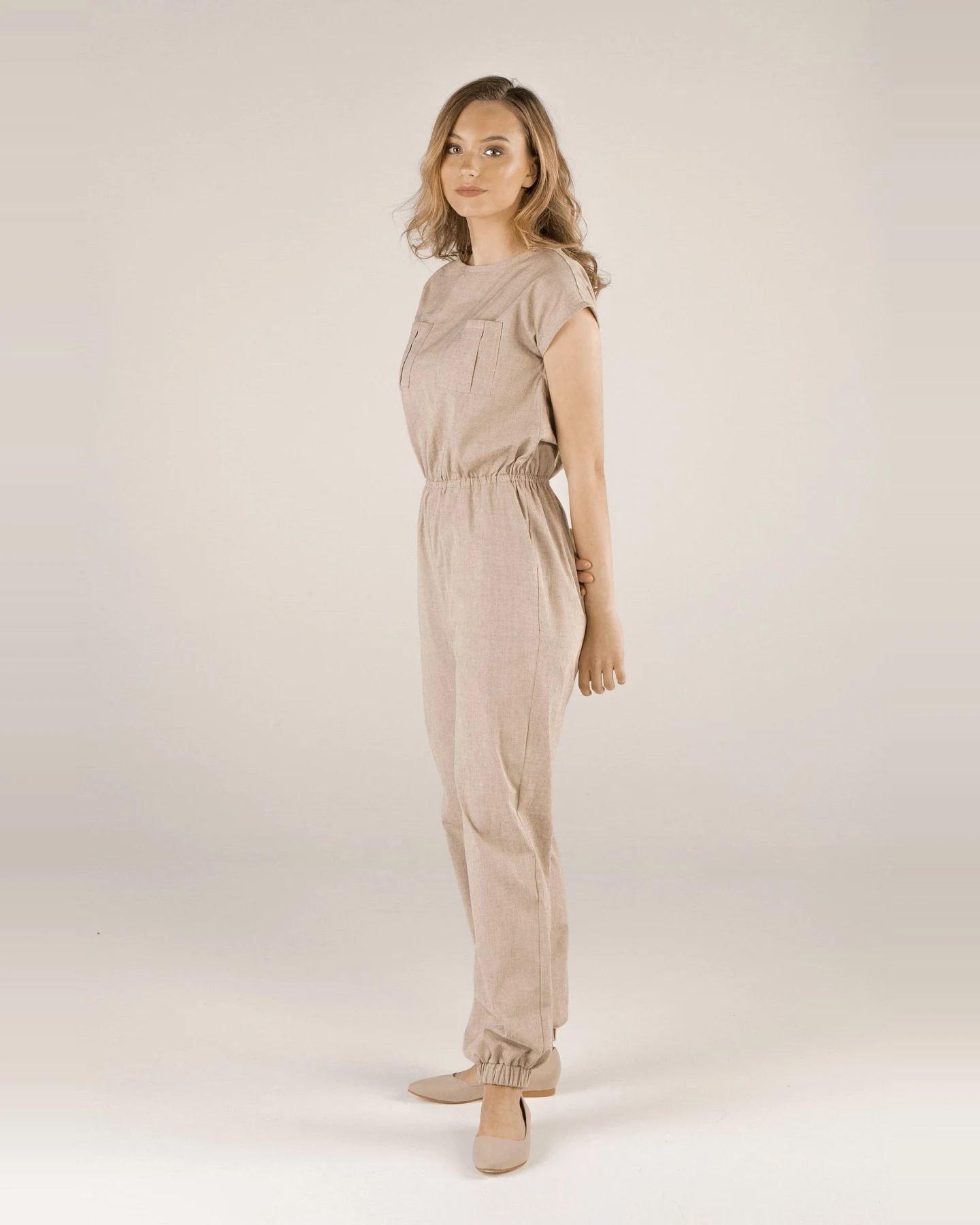 TAWAST Damen vegan Overall Mindful Warrior Haselnuss – Ansicht 2