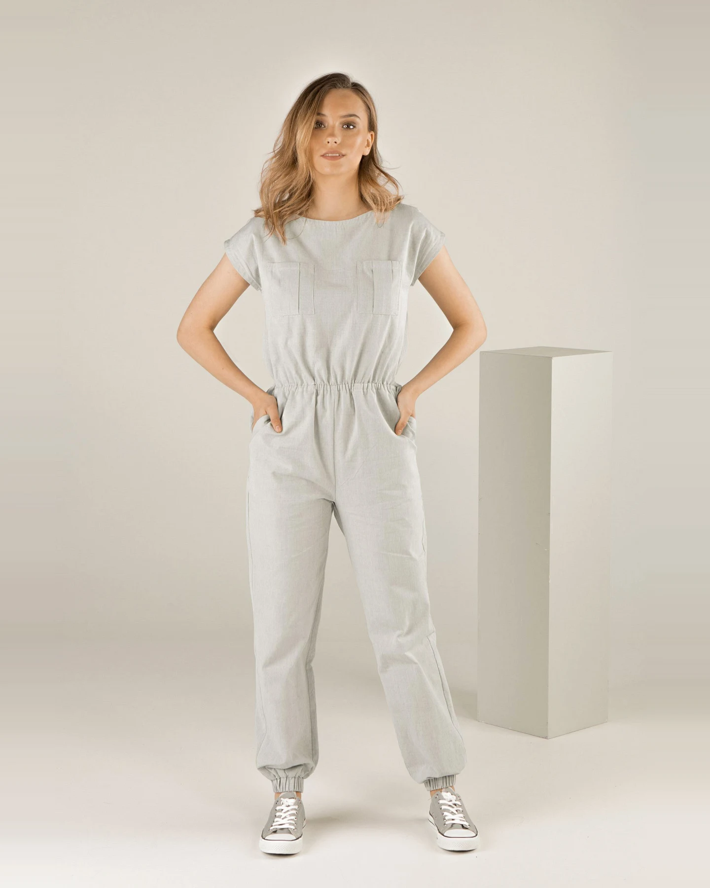 TAWAST Damen vegan Overall Mindful Warrior Light Sage – Ansicht 2