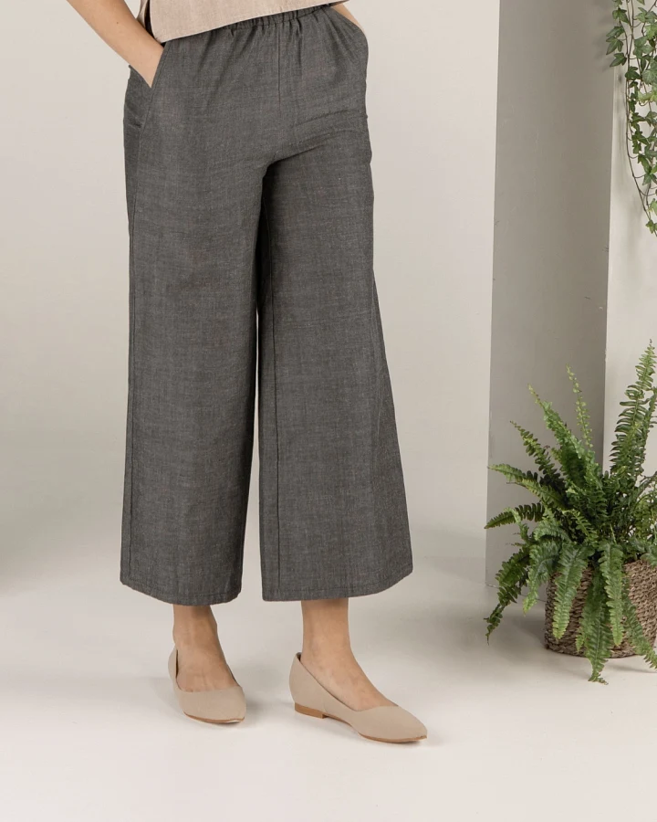 TAWAST Damen vegan Culottes Forest Whispers Holzkohle