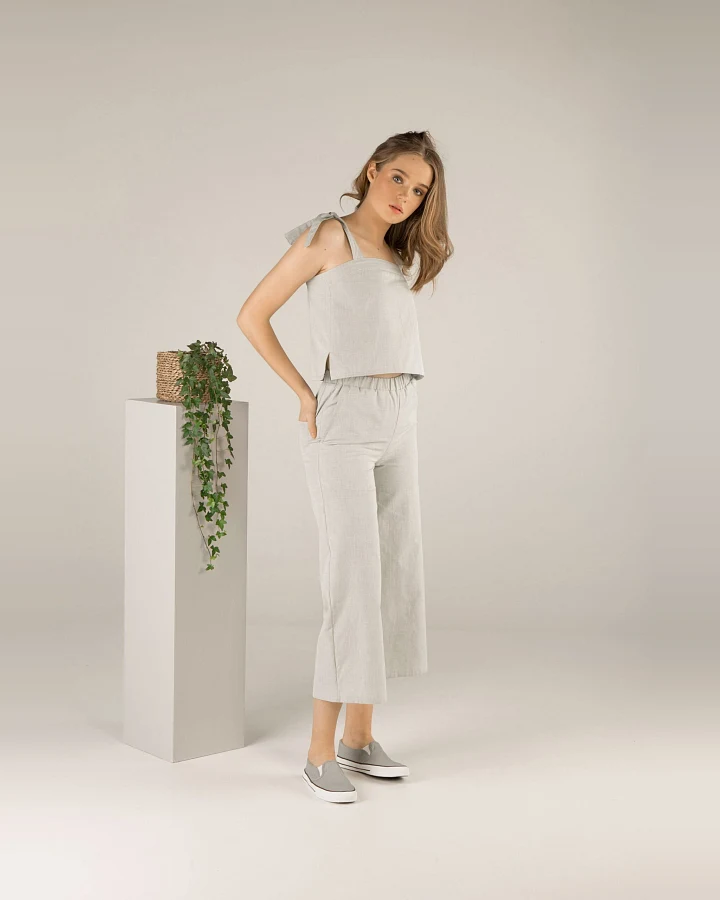 TAWAST Damen vegan Culottes Forest Whispers Heller Salbei