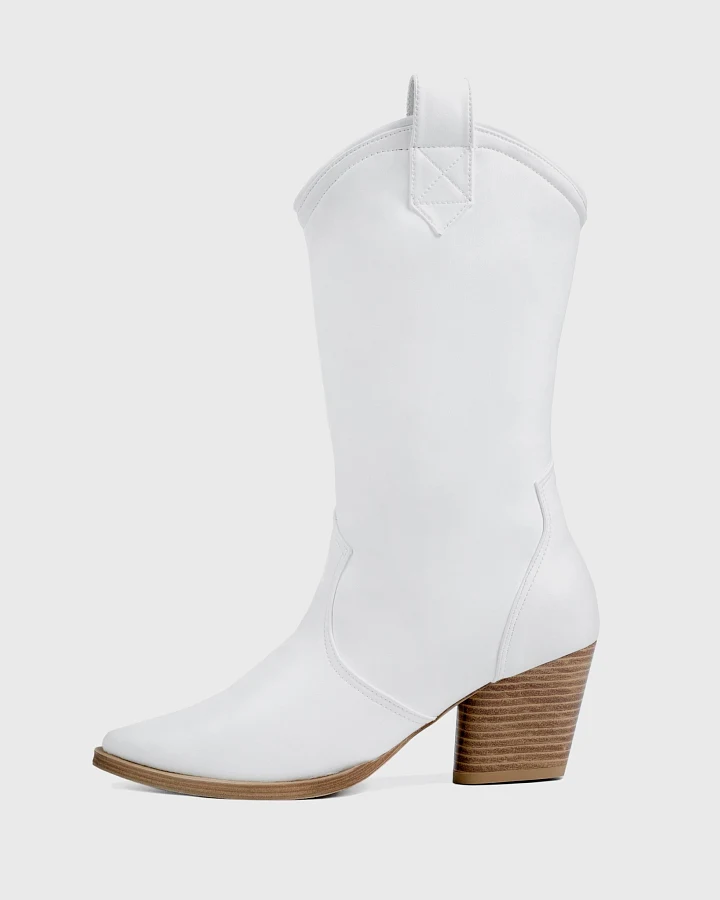 BOHEMA Damen vegan Stiefel Nopal Weiß