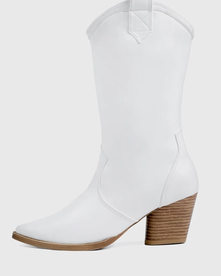 BOHEMA Damen vegan Stiefel Nopal Weiß