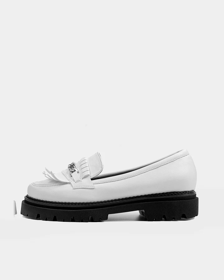BOHEMA Damen vegan Loafer Chunky Weiß