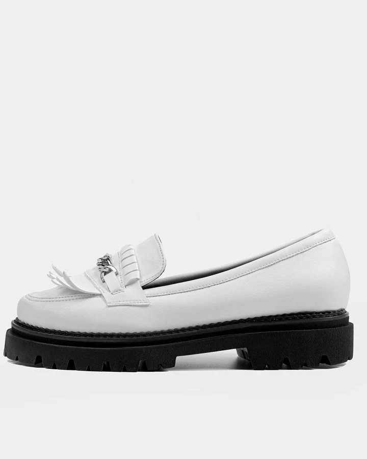 BOHEMA Damen vegan Loafer Chunky Weiß