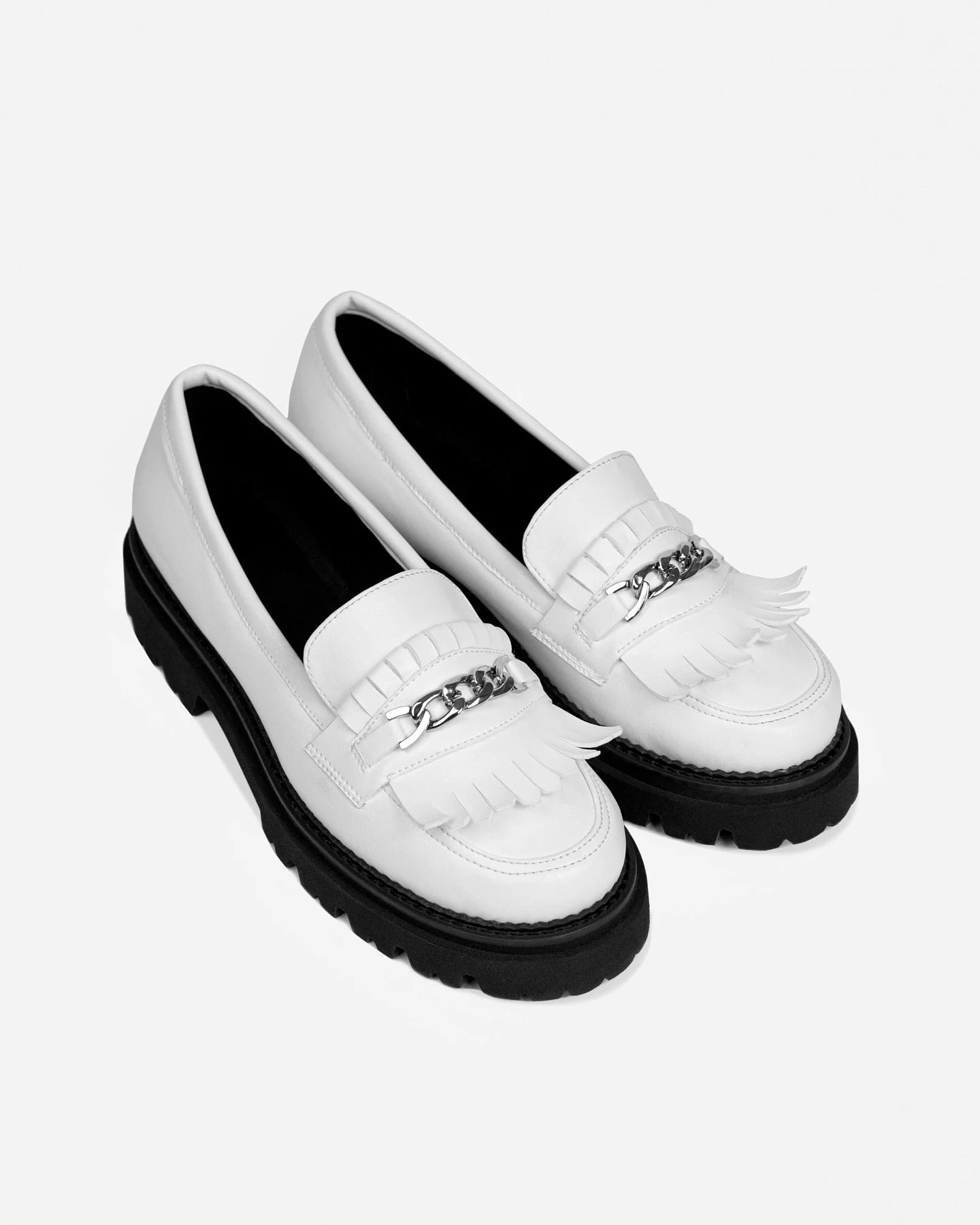 BOHEMA Damen vegan Loafer Chunky Weiß – Ansicht 2