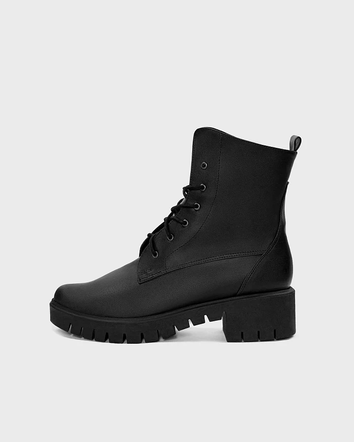 BOHEMA Damen vegan Schnürstiefel Classic Black