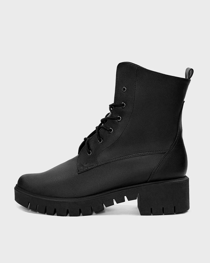 BOHEMA Damen vegan Schnürstiefel Classic Black