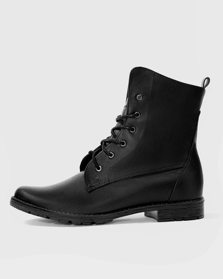 BOHEMA Damen vegan Stiefel Workers No. 2 Schwarz