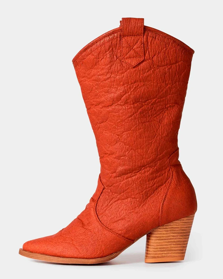 BOHEMA Damen vegan Stiefel Pina Rot