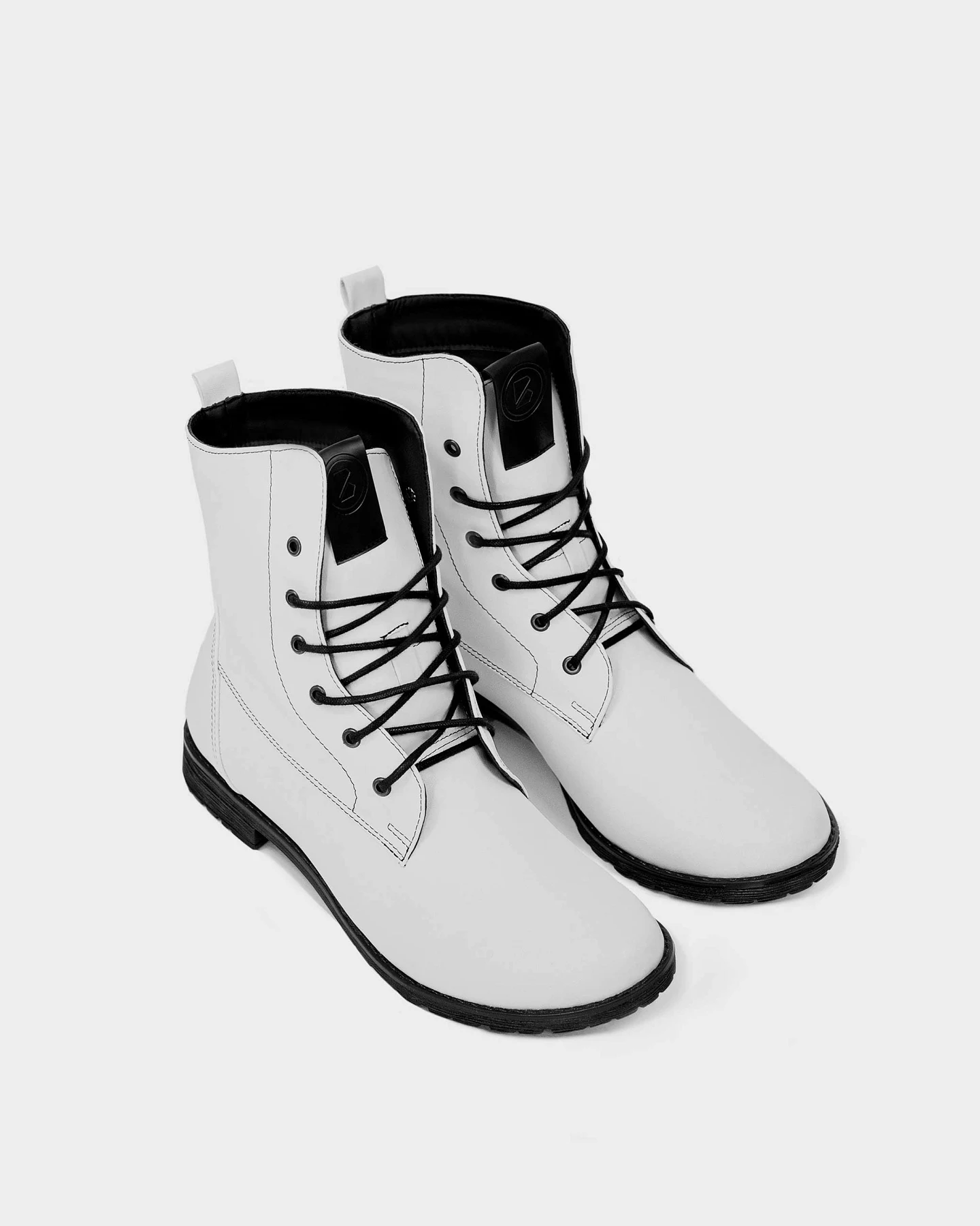 BOHEMA Damen vegan Stiefel Workers No. 2 Weiß – Ansicht 2
