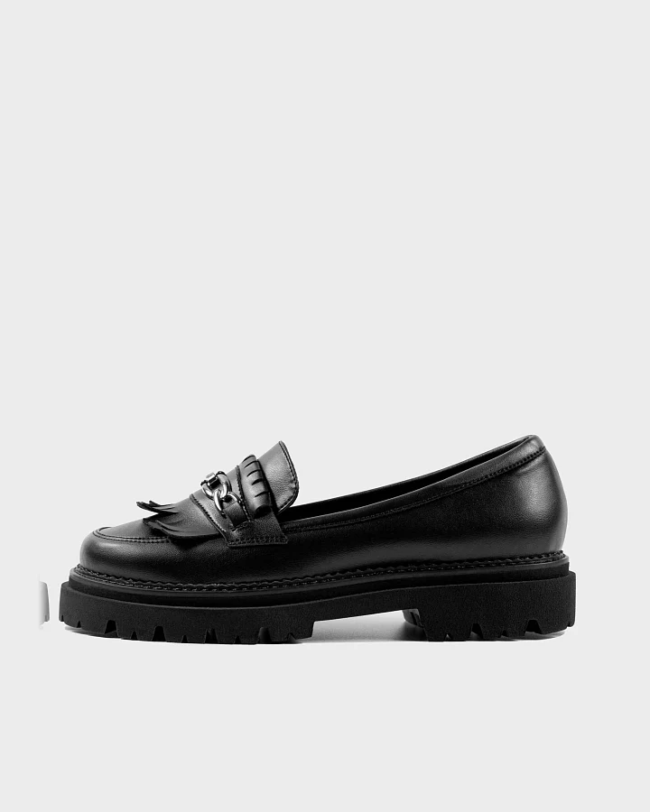 BOHEMA Damen vegan Loafer Chunky Schwarz