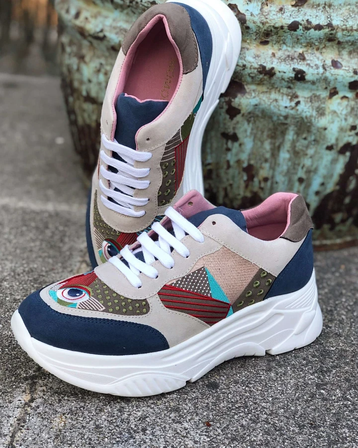 Momoc Damen vegan Urban Sneakers Romeo Blau V.2.