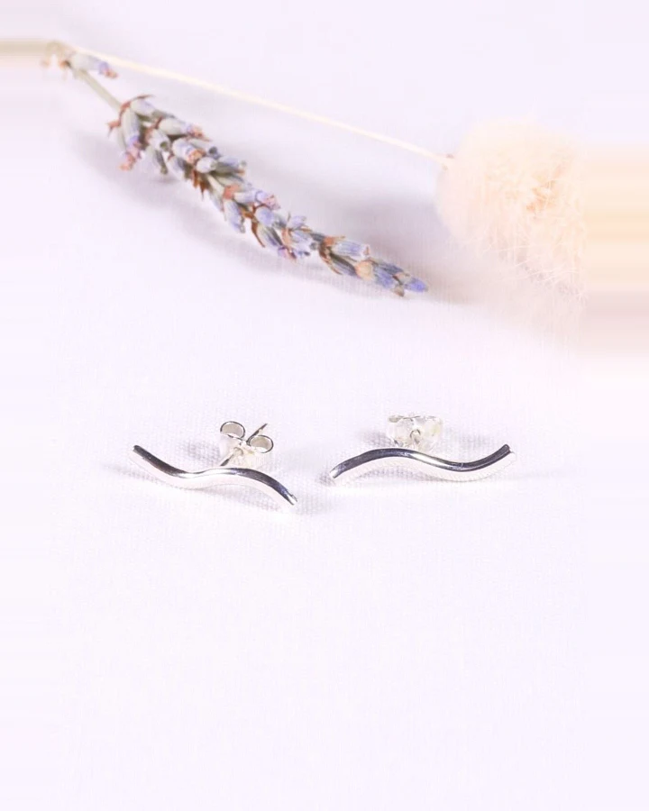 Ohrstecker Wave SIlber