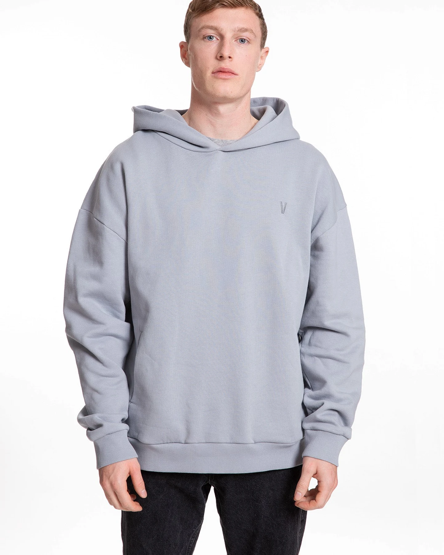 VATTER Herren vegan Hoodie Mellow Mika Steingrau – Ansicht 2