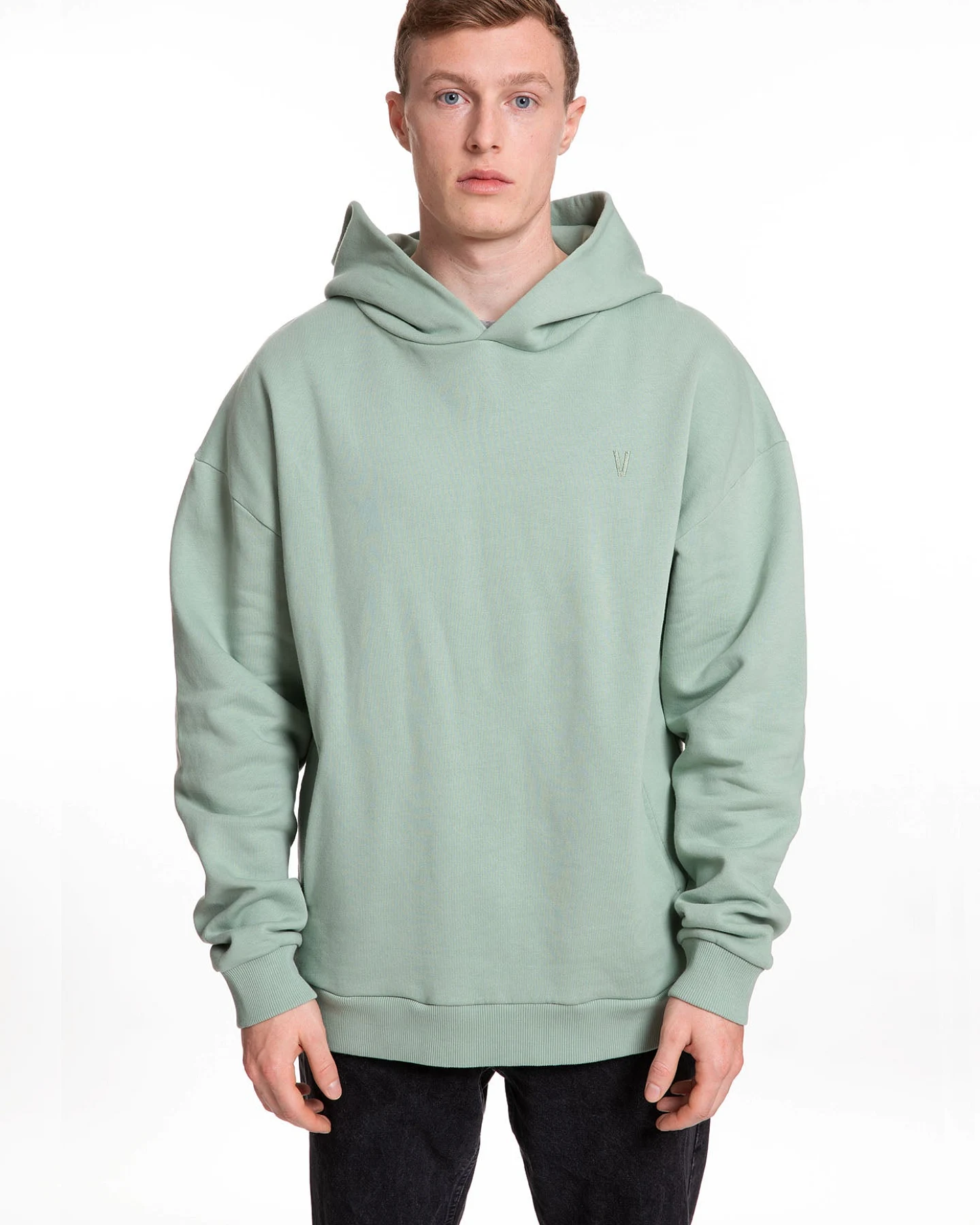 VATTER Herren vegan Hoodie Mellow Mika Eisberg Grün – Ansicht 2