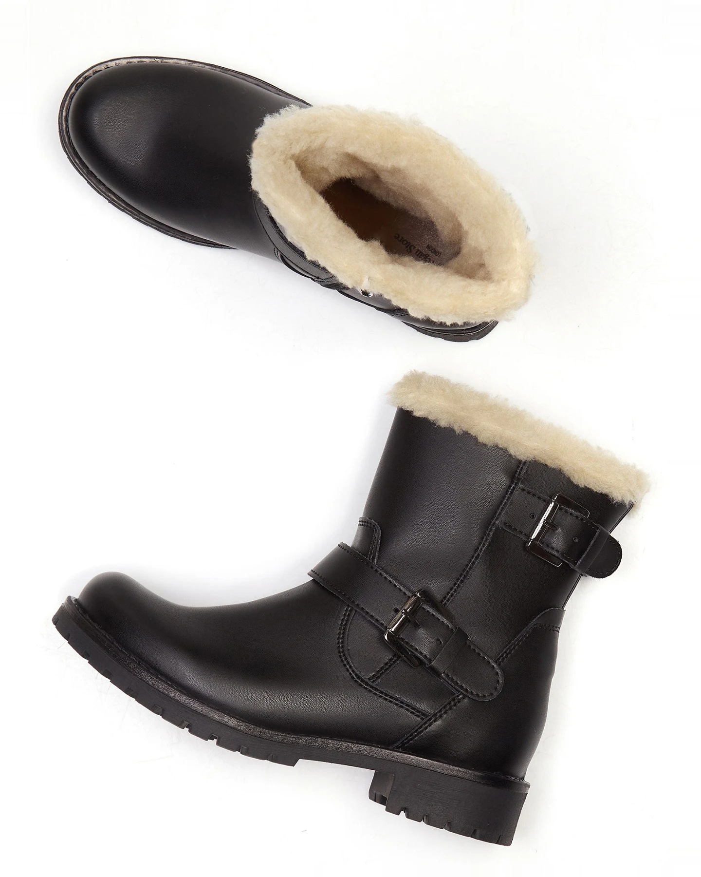 Will's Vegan Store Damen vegan Isolierte Biker-Stiefel Schwarz – Ansicht 2