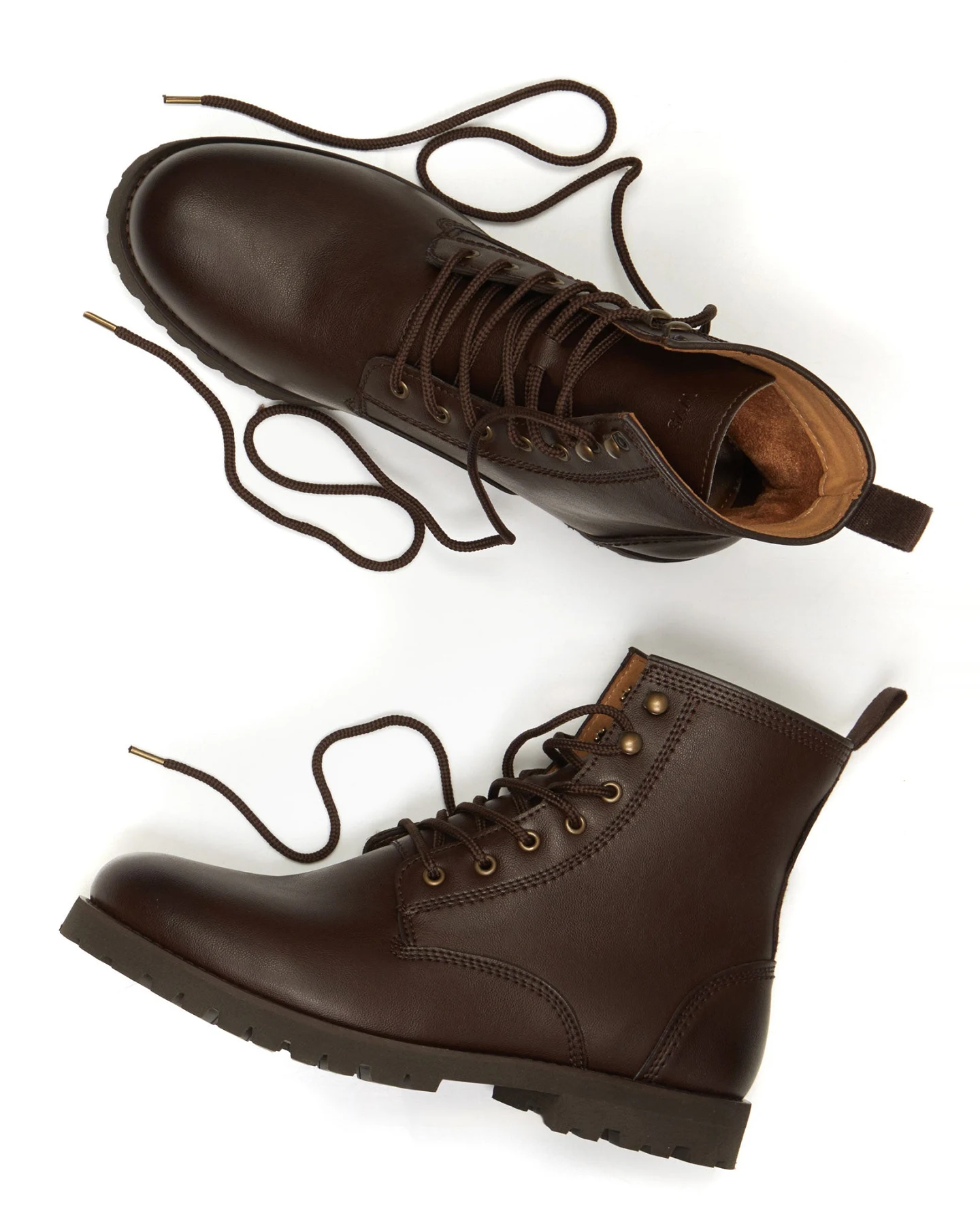 Will's Vegan Store Herren vegan Rangers Stiefel Dunkelbraun – Ansicht 2