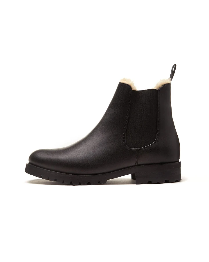 Will's Vegan Store Herren vegan Luxe Isolierte Deep Tread Chelsea Boots Schwarz