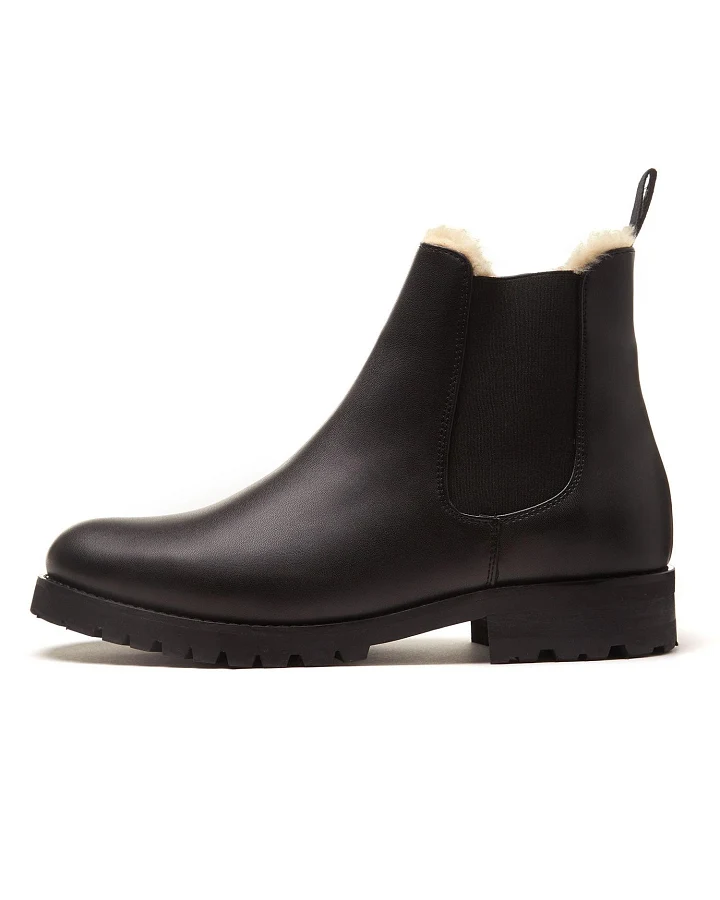 Will's Vegan Store Herren vegan Luxe Isolierte Deep Tread Chelsea Boots Schwarz