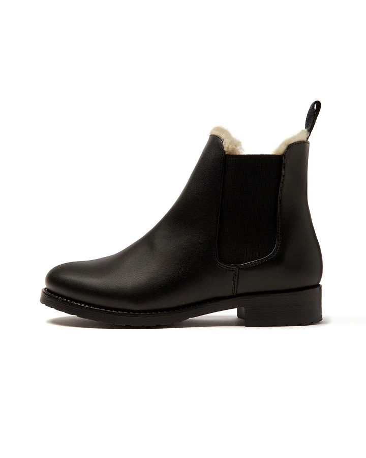 Will's Vegan Store Damen vegan Luxe Insulated Smart Chelsea Boots Schwarz