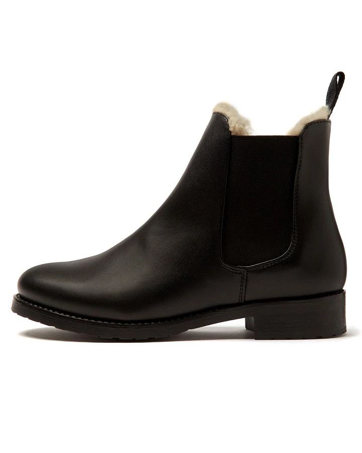 Will's Vegan Store Damen vegan Luxe Insulated Smart Chelsea Boots Schwarz