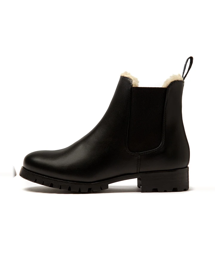 Will's Vegan Store Damen vegan Chelsea Boots Damen Luxe Isoliert Schwarz
