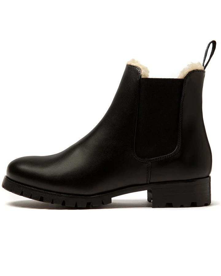 Will's Vegan Store Damen vegan Chelsea Boots Damen Luxe Isoliert Schwarz