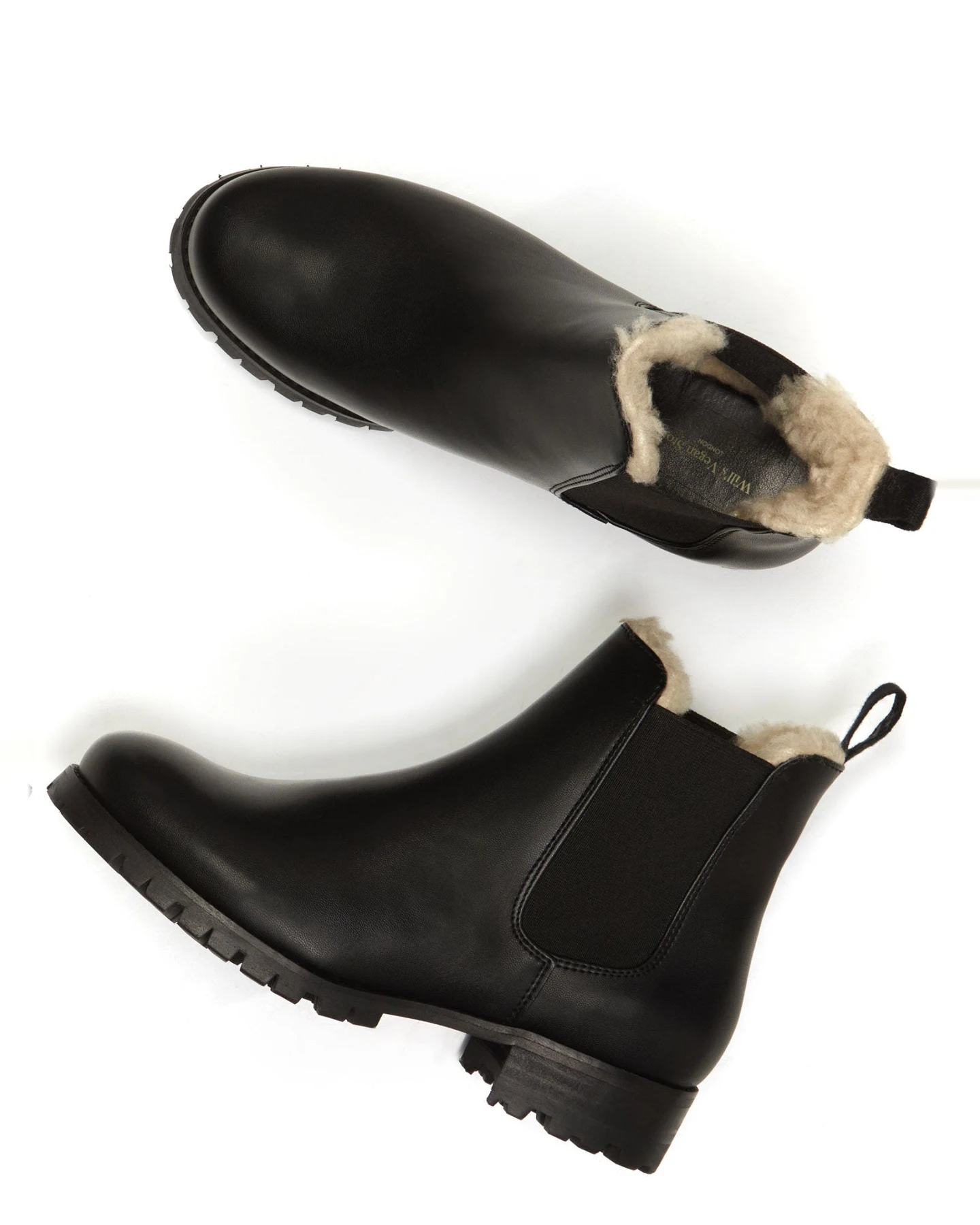 Will's Vegan Store Damen vegan Chelsea Boots Damen Luxe Isoliert Schwarz – Ansicht 2