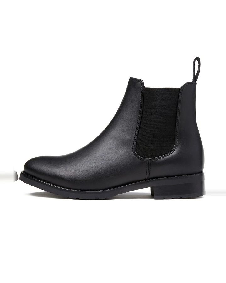 Will's Vegan Store Damen vegan Luxe Smart Chelsea Boots Schwarz