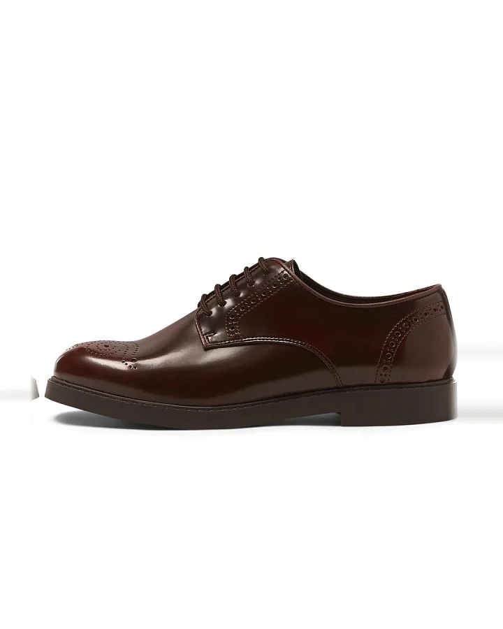 Will's Vegan Store Herren vegan Signature Brogues Cordovan Rot Glanz