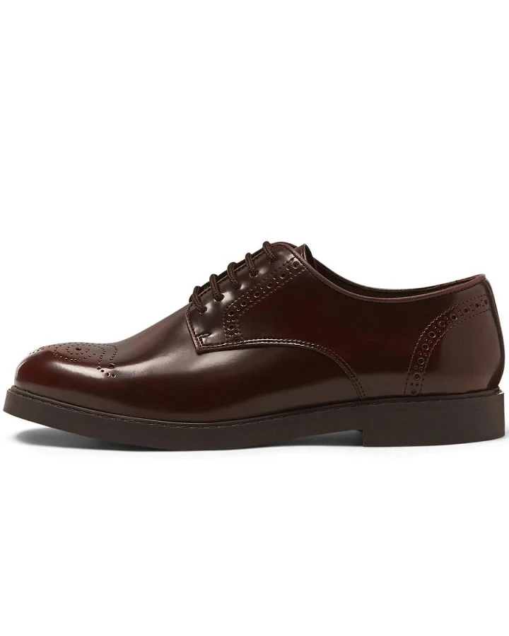Will's Vegan Store Herren vegan Signature Brogues Cordovan Rot Glanz