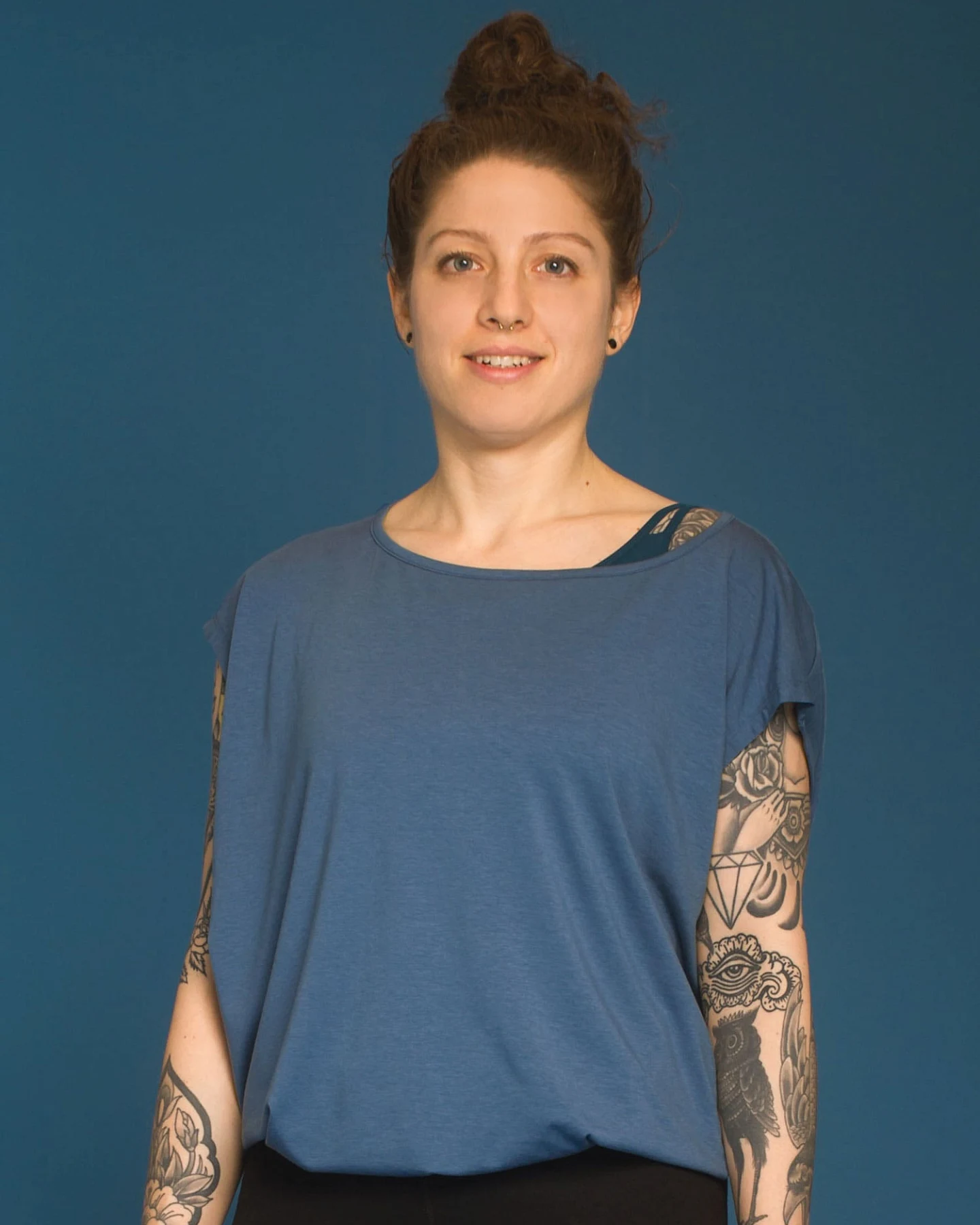 nice to meet me Damen vegan Relax T-Shirt Blue Moon – Ansicht 2