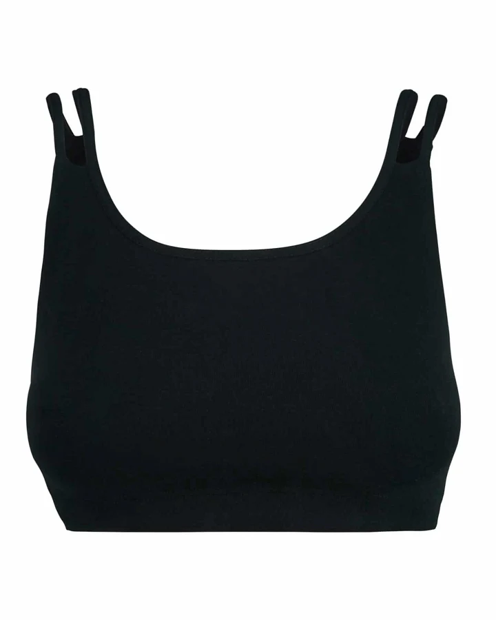 nice to meet me Damen vegan Sport-Bh Breathe Schwarz