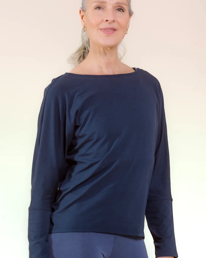 nice to meet me Damen vegan Langärmliges Cover-Up In Nachtblau